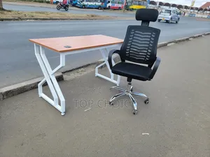 Modern Office Desk With Ergonomic Office Chair | Workstation Set