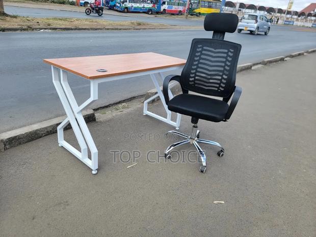 Modern Office Desk With Ergonomic Office Chair | Workstation Set