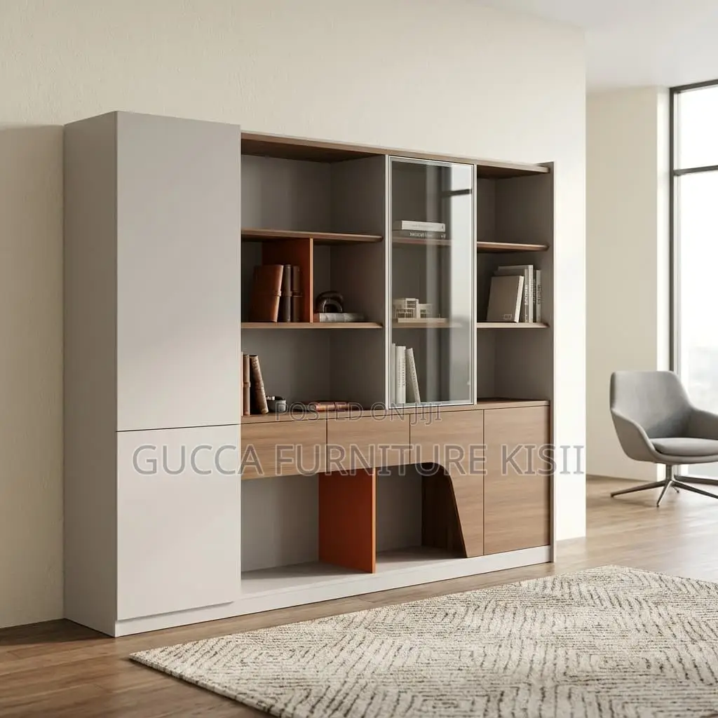 Office Cabinet; Imported Modern Wall-to-Wall Office Cabinet