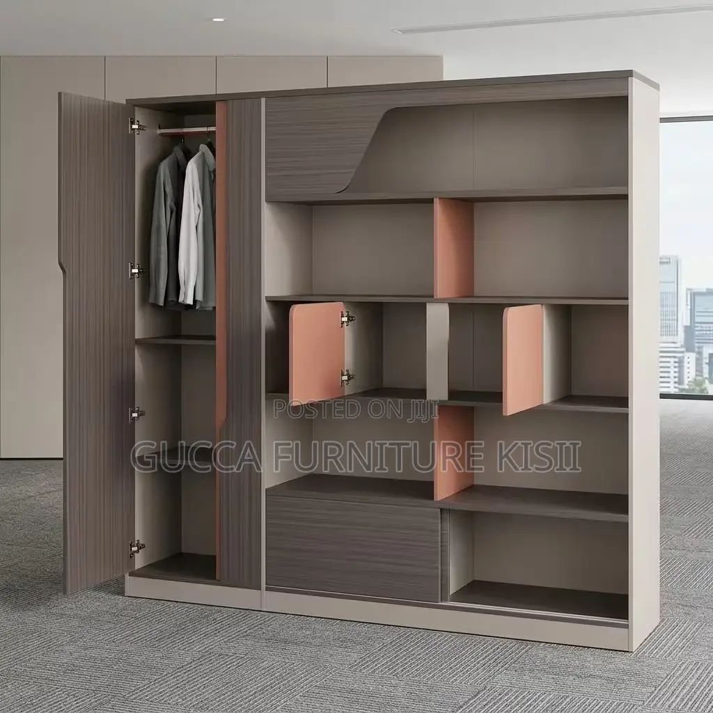 Office Cabinet; Imported Modern Wall-to-Wall Office Cabinet