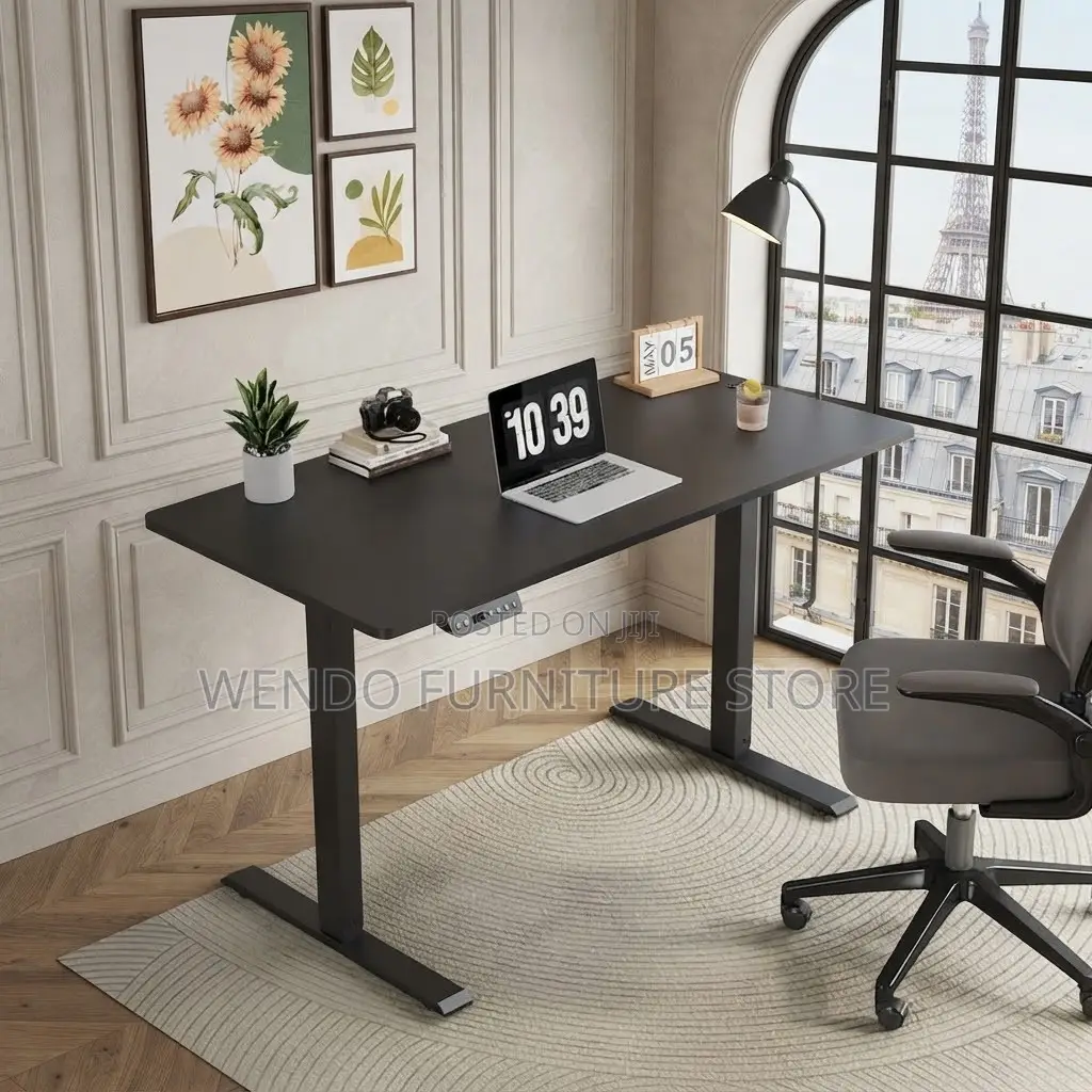 Office Desk; Black 120CM Lendew Adjustable Office Desk