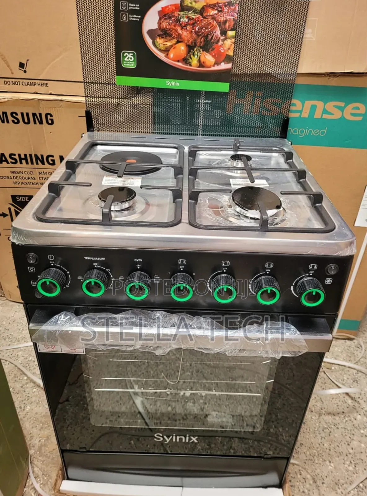 Syinix 60by60 3+1 Standing Cooker 
With Electric Oven