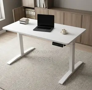 Electic Office Computer Desk : 1.4M White Standing Desk