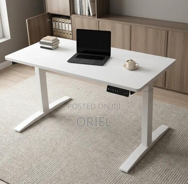 Electic Office Computer Desk : 1.4M White Standing Desk - main view