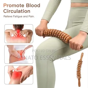 Curved Wooden Therapy Massage Roller Stick for Body Muscle Pain Relief