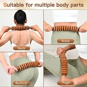 Curved Wooden Therapy Massage Roller Stick for Body Muscle Pain Relief