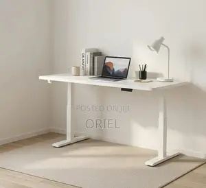 Electic Office Computer Desk : 1.4M White Standing Desk
