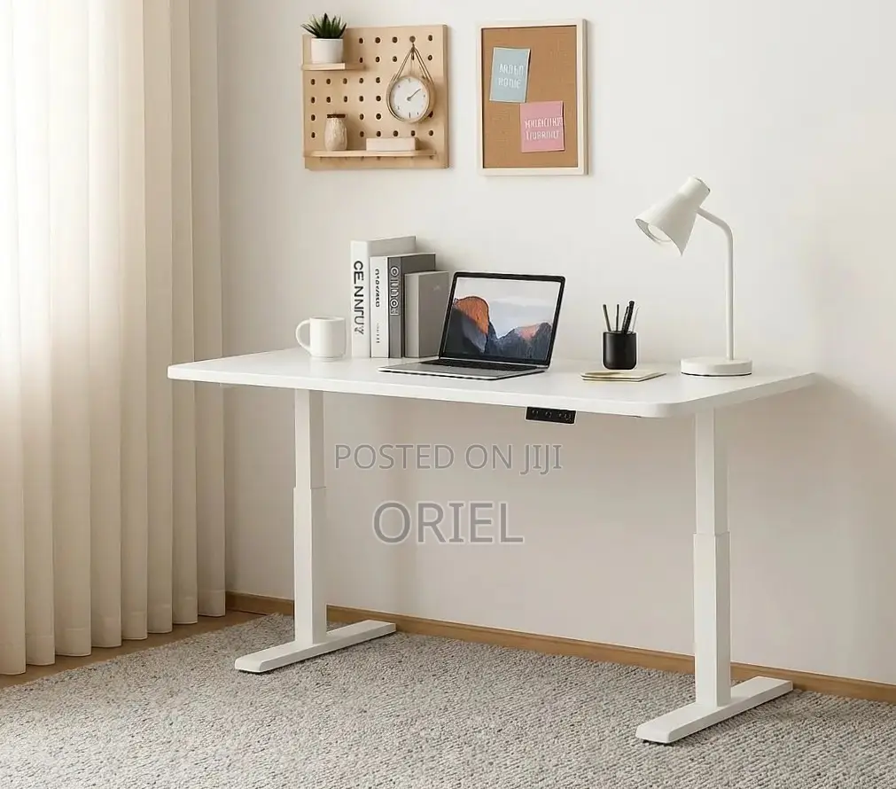 Electic Office Computer Desk : 1.4M White Standing Desk
