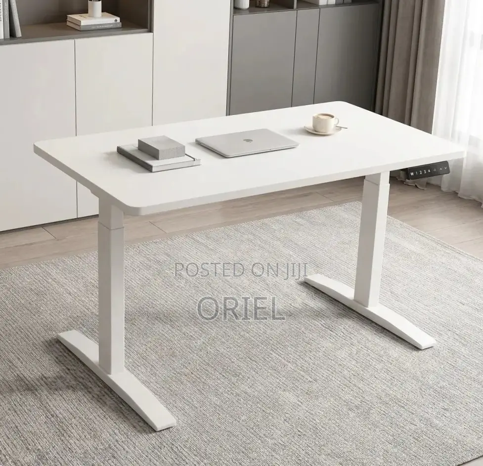 Electic Office Computer Desk : 1.4M White Standing Desk