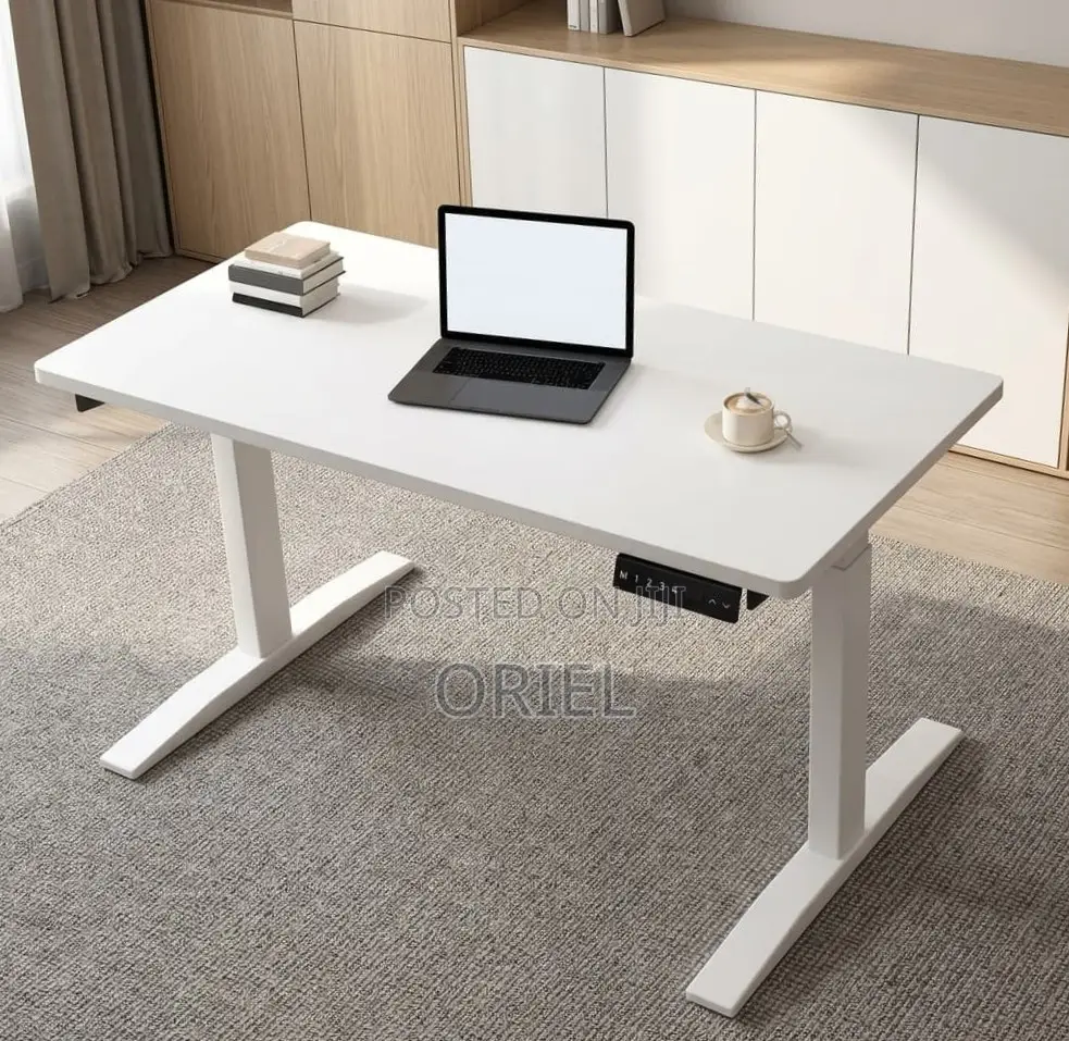 Electic Office Computer Desk : 1.4M White Standing Desk