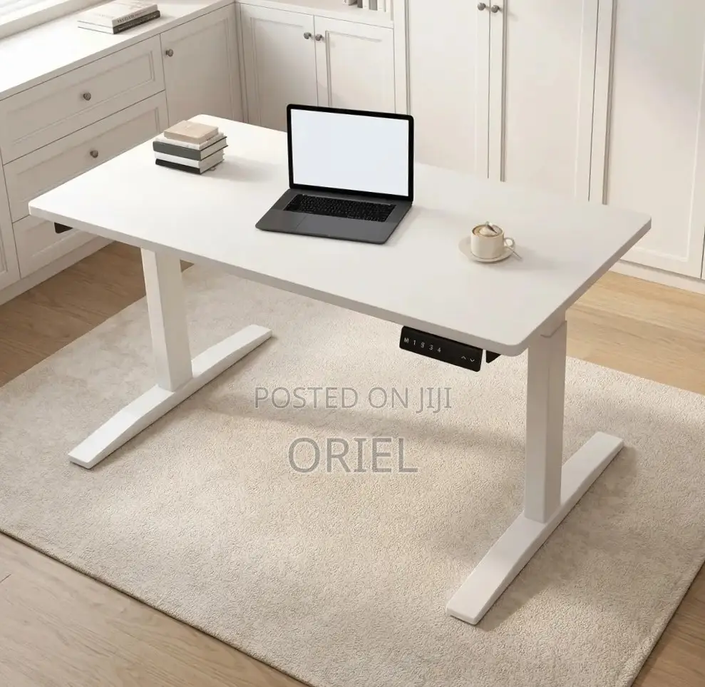 Electic Office Computer Desk : 1.4M White Standing Desk