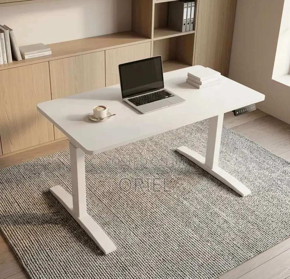 Electic Office Computer Desk : 1.4M White Standing Desk