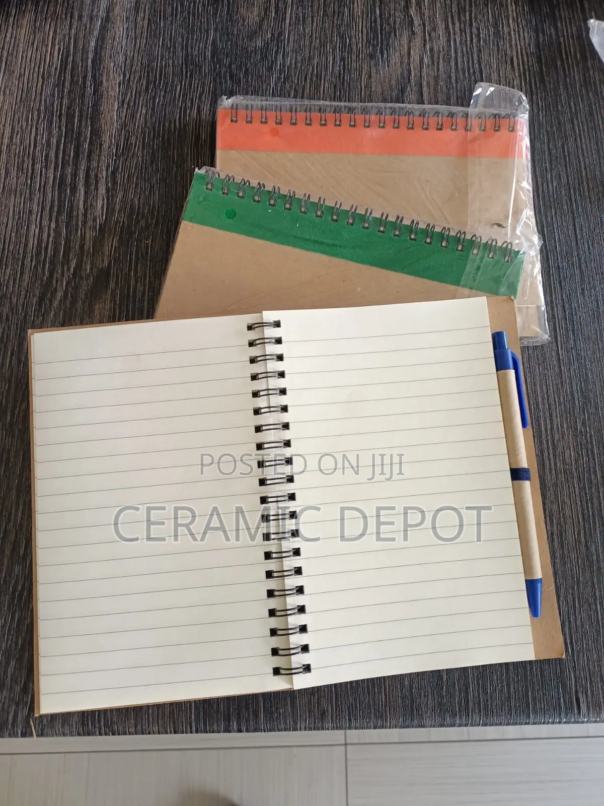 Ecofriendly Note Books Pack of 3pcs,Single Ruled, Spiral.with Pen Free