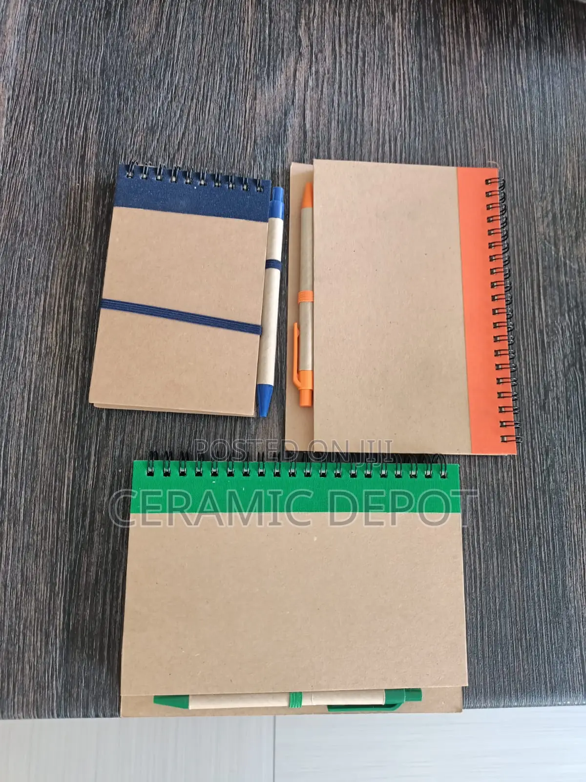 Ecofriendly Note Books Pack of 3pcs,Single Ruled, Spiral.with Pen Free