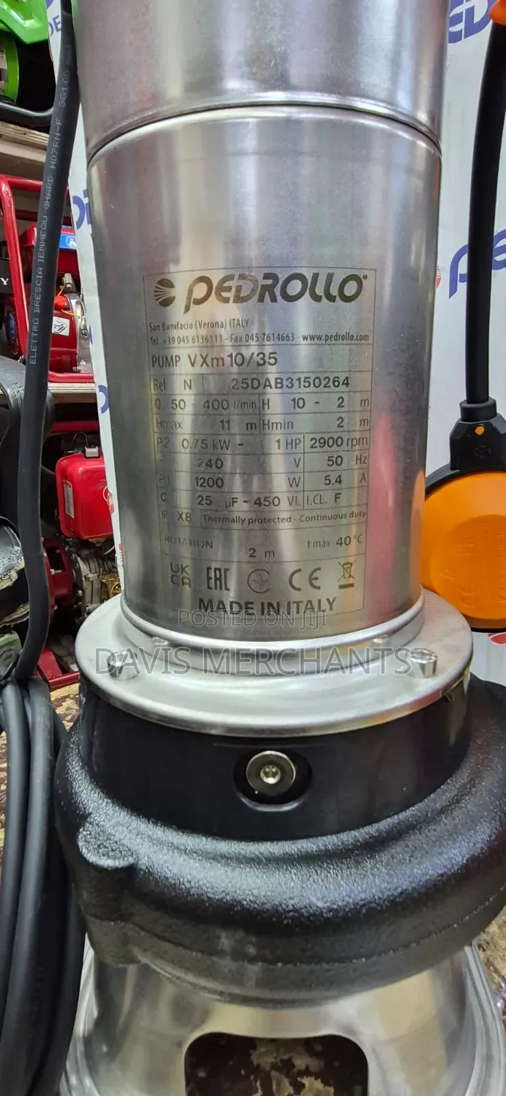 Pedrollo VXM10/35 Drainage Pump " Outlet Original Italian Pump 1 HP