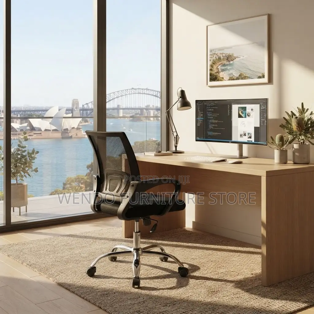 Office Chairs; Mesh Ergonomic Office Fabric Seat With Mid Backrest