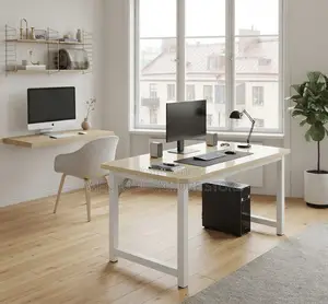 Office Desk; Brown Ergonomic Home Office Laptop Table