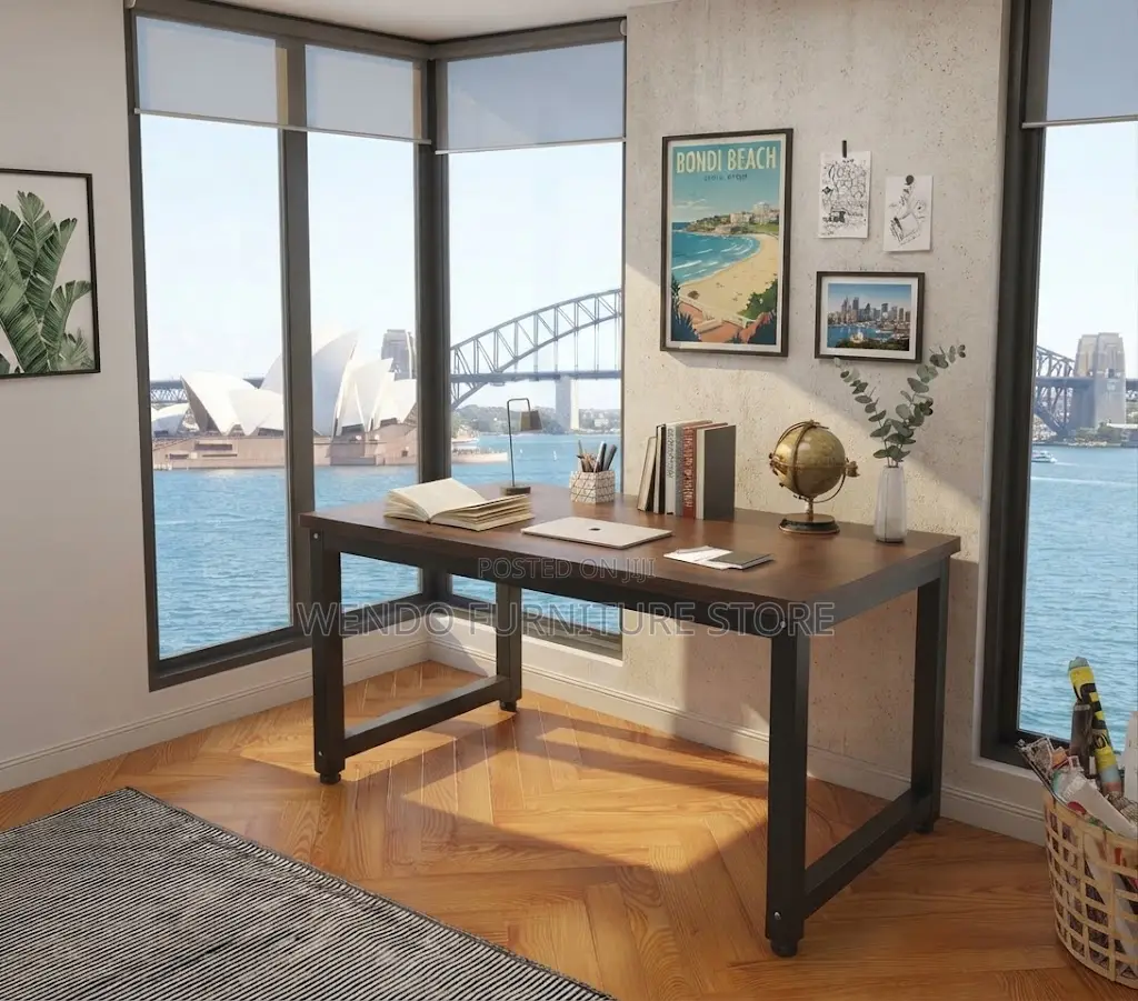 Office Desk; Brown Ergonomic Home Office Laptop Table