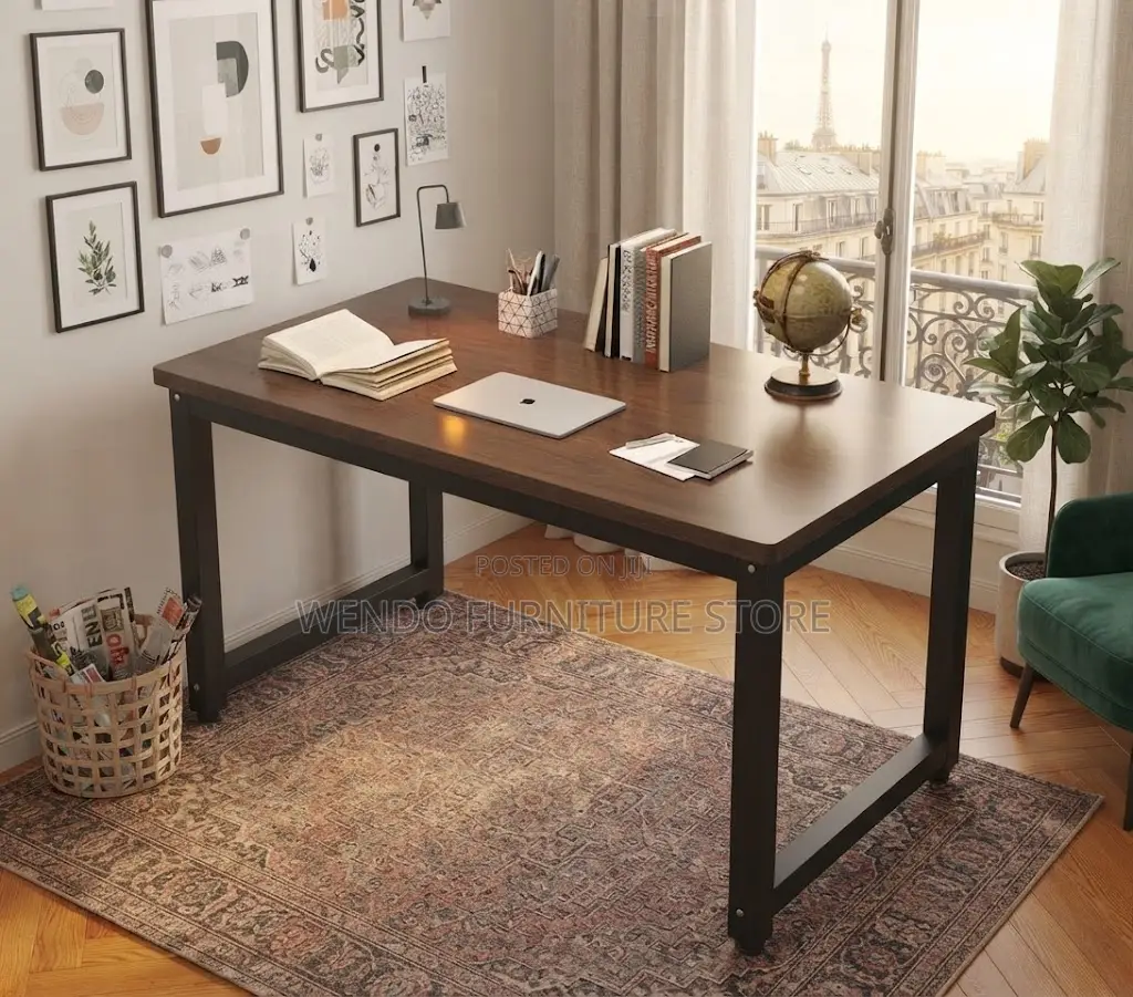 Office Desk; Brown Ergonomic Home Office Laptop Table