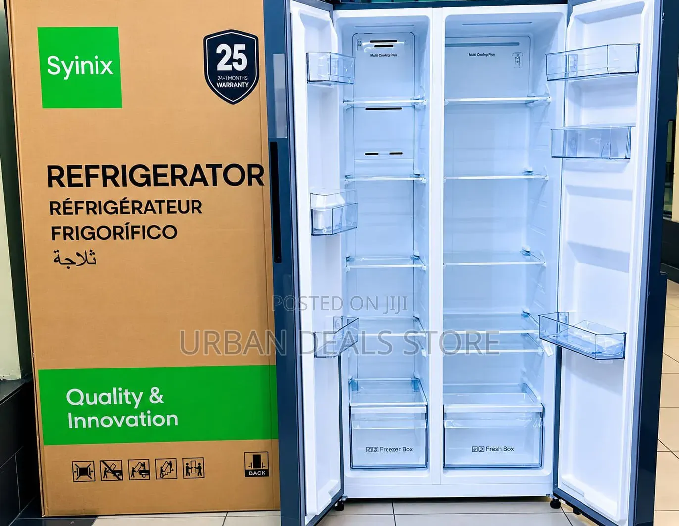 Syinix 460l Side-by-Side No Frost Refrigerator