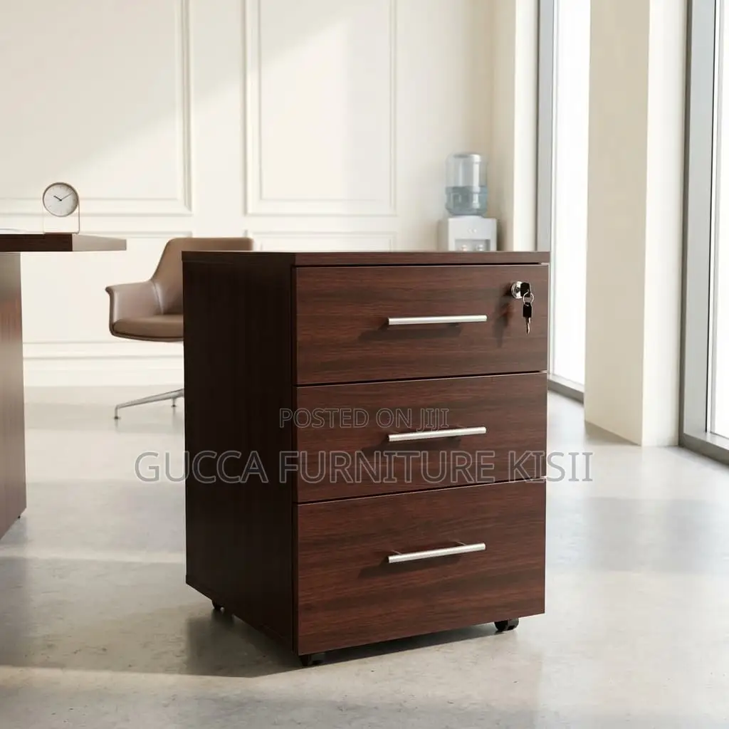 Pedestal Cabinet; 3-Drawer Compact Mobile Storage Cabinet