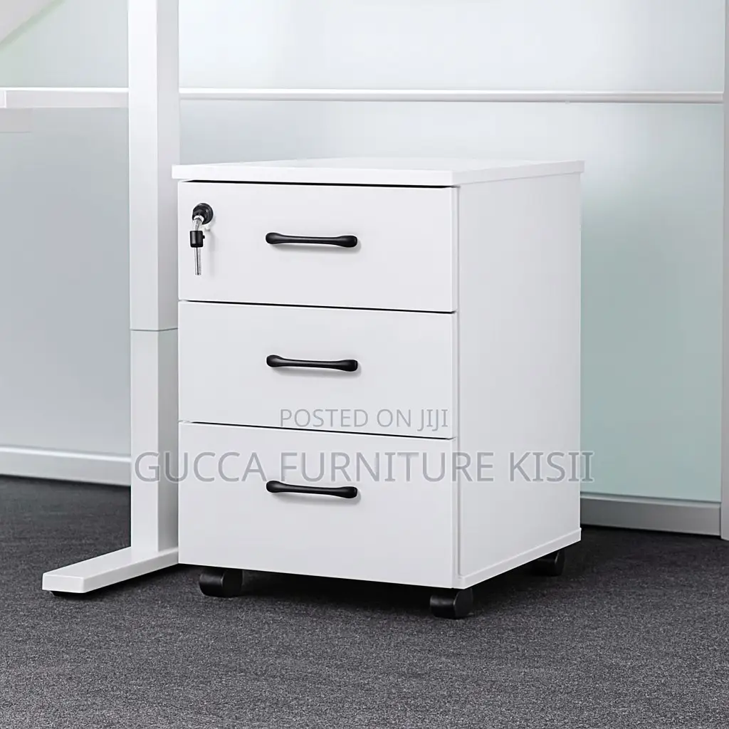 Pedestal Cabinet; 3-Drawer Compact Mobile Storage Cabinet