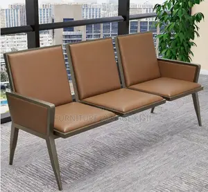 Office Furniture; 3-Seater Leather Reception Bench