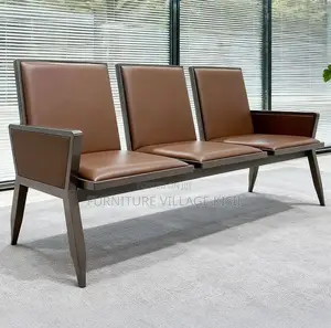 Office Furniture; 3-Seater Leather Reception Bench