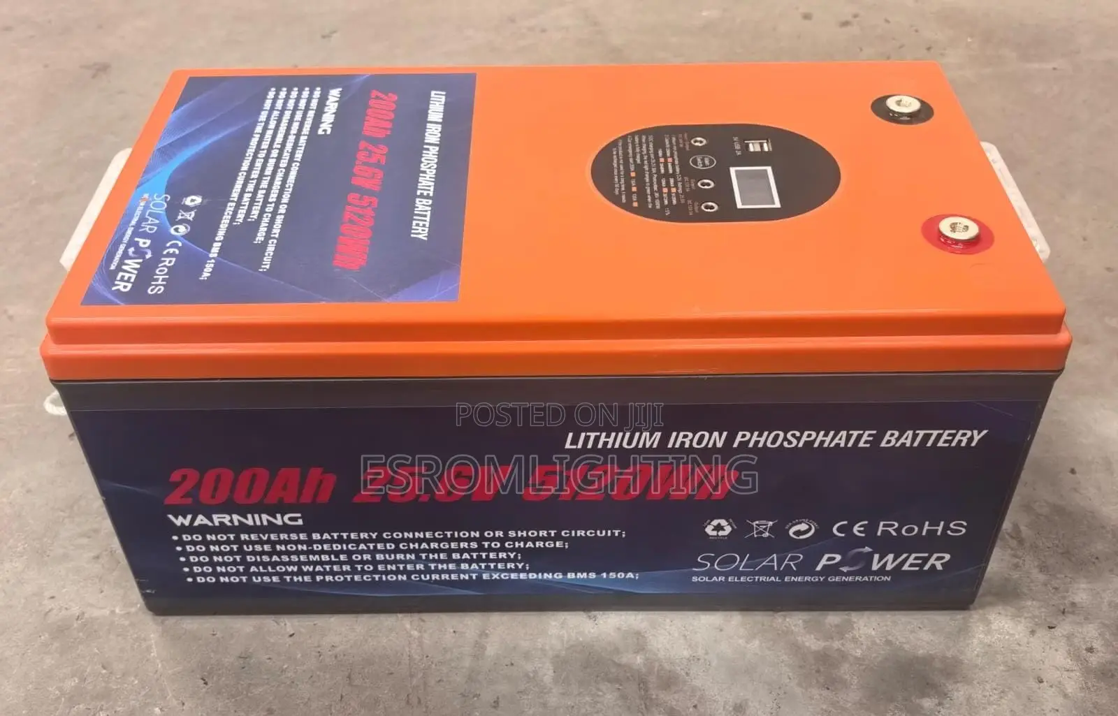 LiFePO4 Lithium Battery 200Ah 25.6V