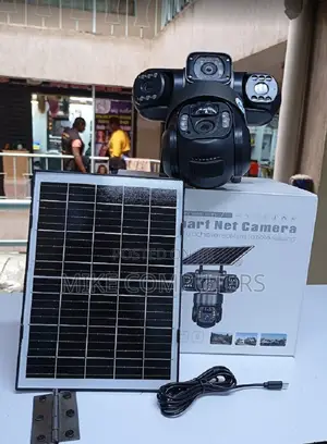 !Intelligence 4g (Simcard)Triple Lens 6mp Outdoor Solar Triple-Lens