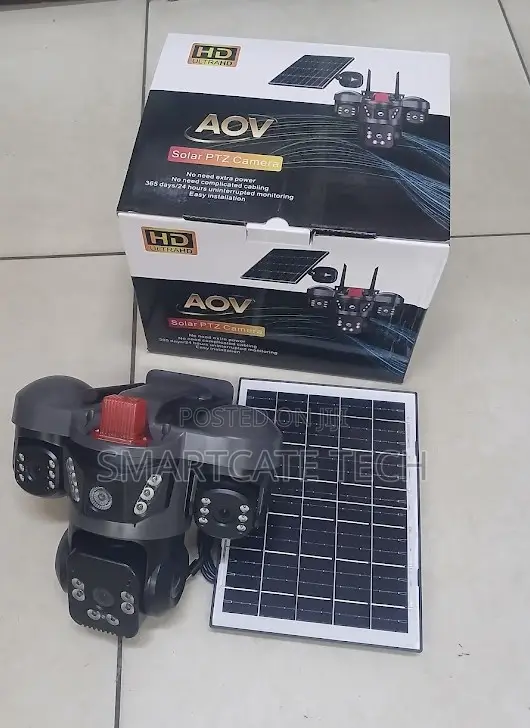 AOV 3-Lens 4G Solar PTZ CCTV Camera – V380 Smart Security