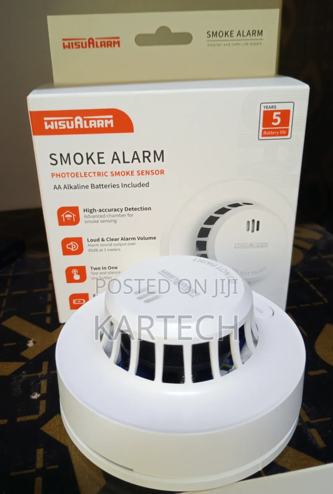 Wisualarm High-Accuracy Smoke Detector – Battery Operated