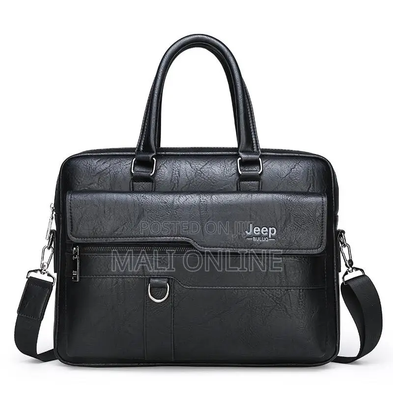 Jeep Men’s Leather Laptop Bag Business Briefcase Shoulder Handbag