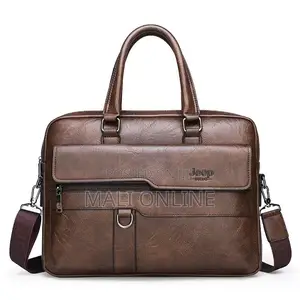 Jeep Men’s Leather Laptop Bag Business Briefcase Shoulder Handbag