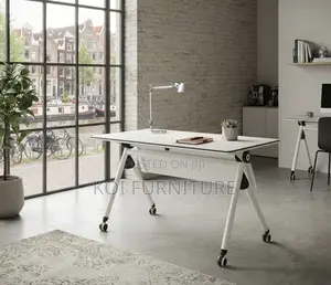Office Desk; White Designed Folding Office Employees Desk