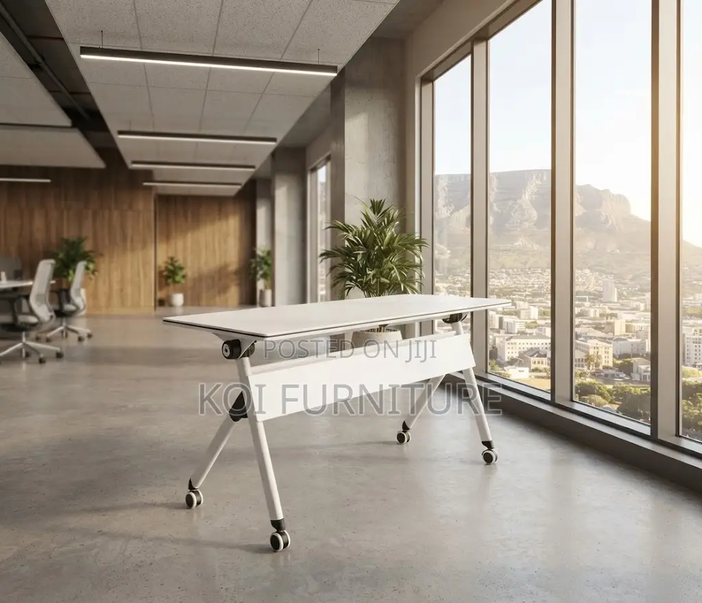 Office Desk; White Designed Folding Office Employees Desk