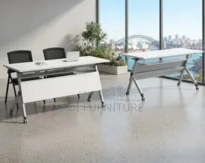 Office Desk; White Designed Folding Office Employees Desk