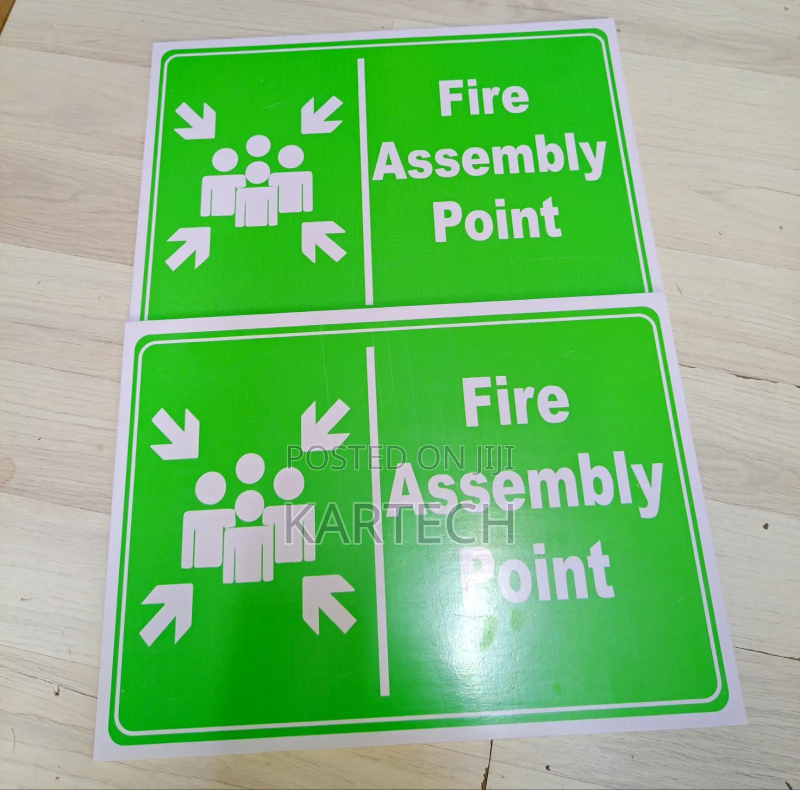 Green Fire Assembly Area Safety Sign