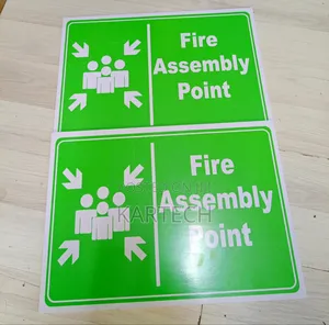 Green Fire Assembly Area Safety Sign