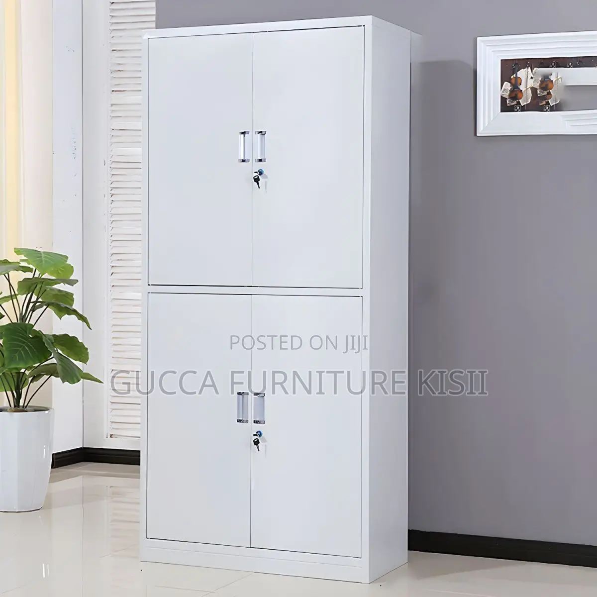 Office Cabinet; 4 Doors Lockable Storage Cabinet