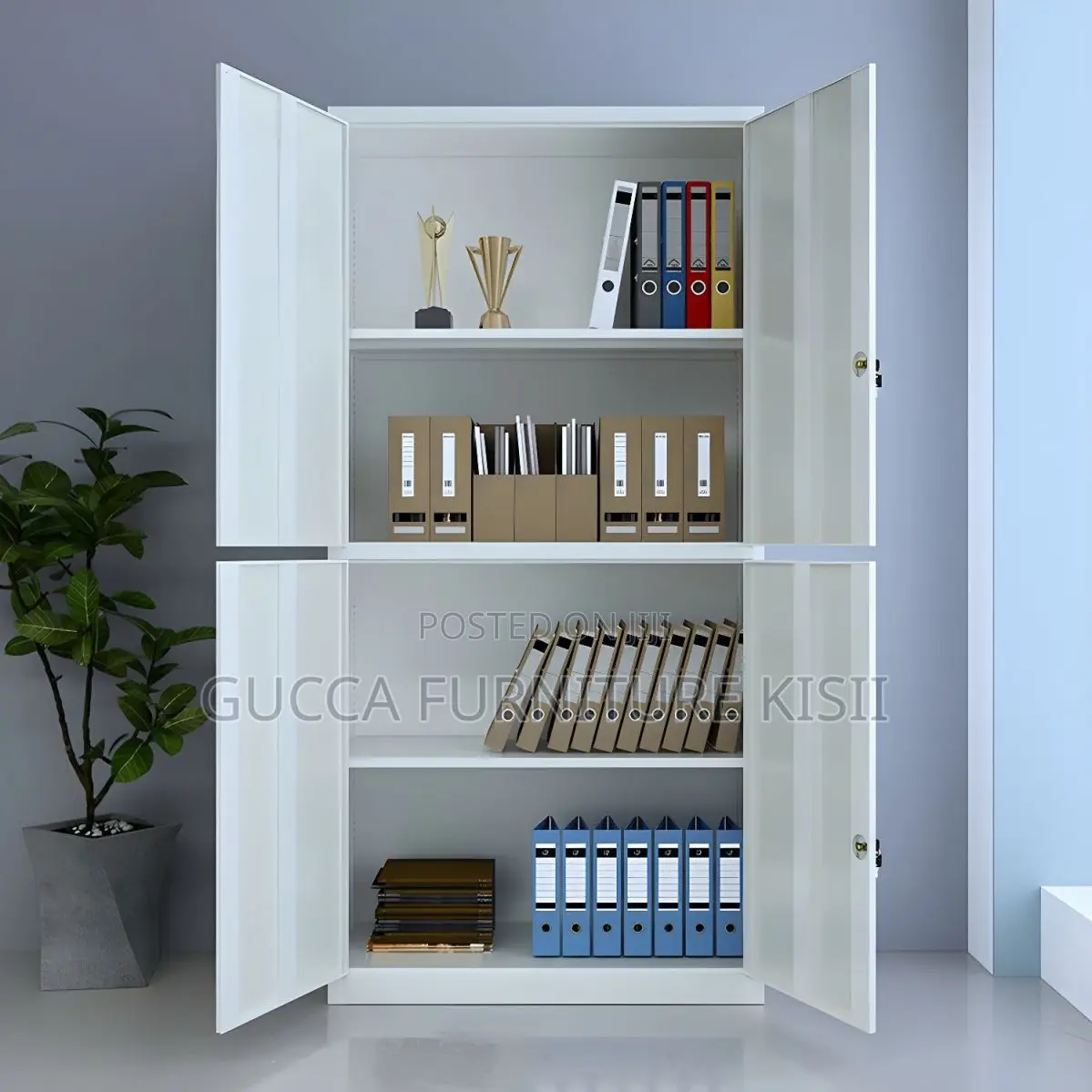 Office Cabinet; 4 Doors Lockable Storage Cabinet