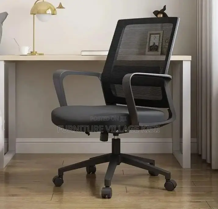 Office Chair; Black Mesh Office Chair