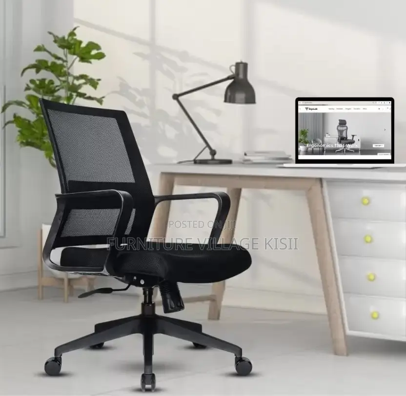 Office Chair; Black Mesh Office Chair