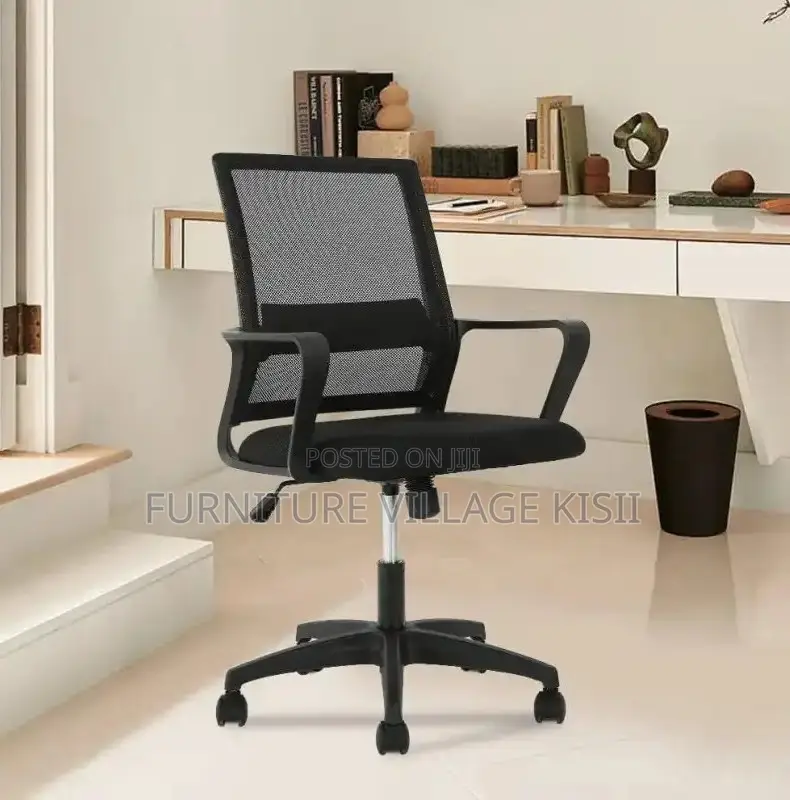 Office Chair; Black Mesh Office Chair