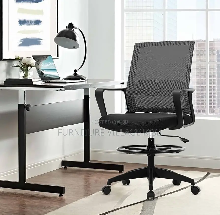 Office Chair; Black Mesh Office Chair