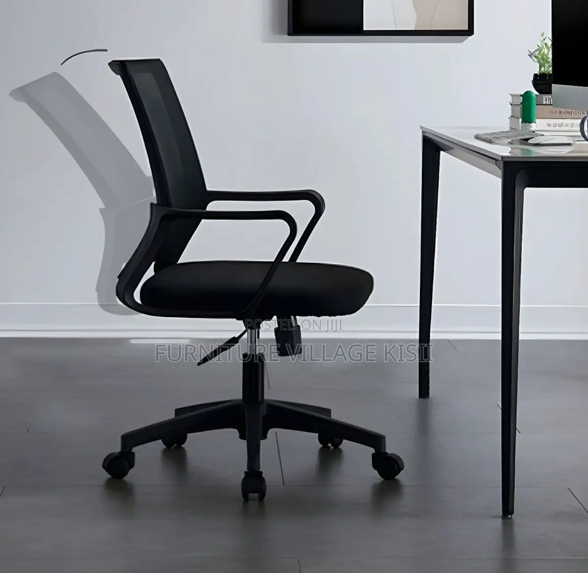 Office Chair; Black Mesh Office Chair