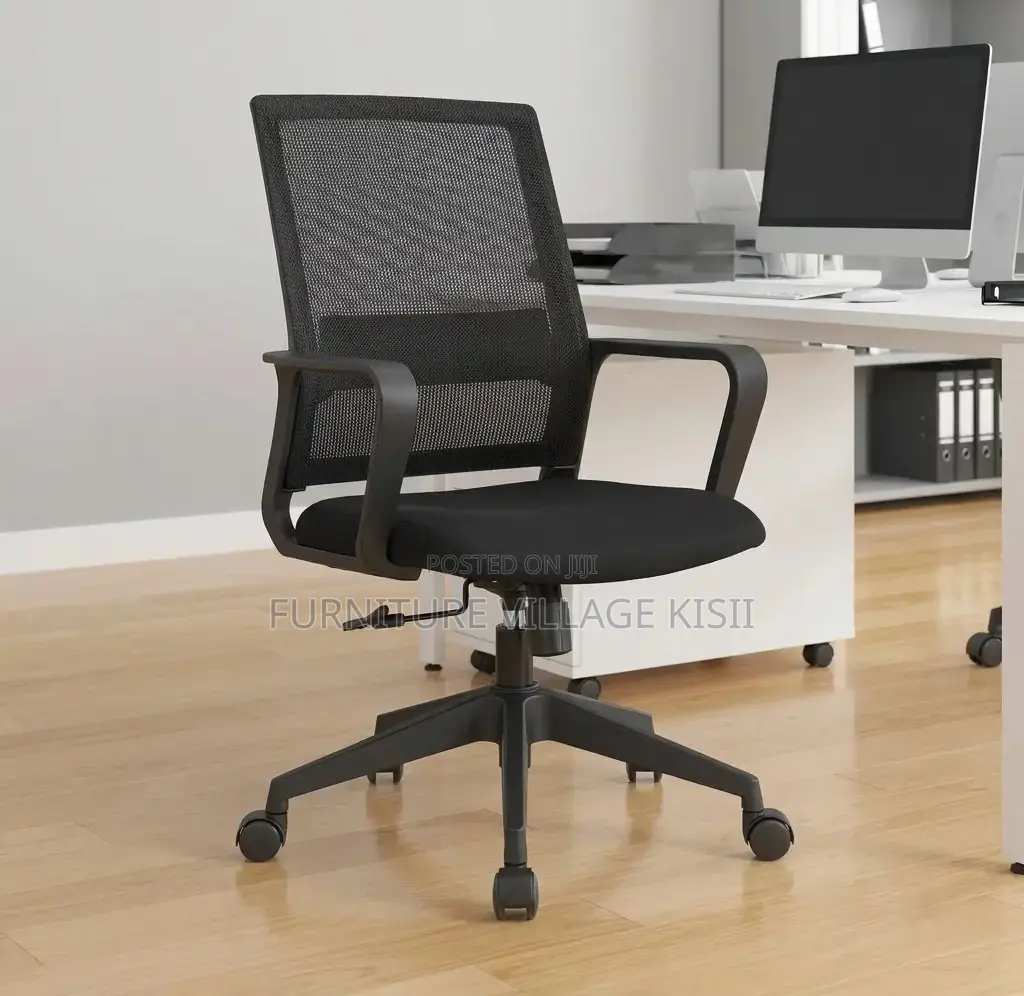 Office Chair; Black Mesh Office Chair