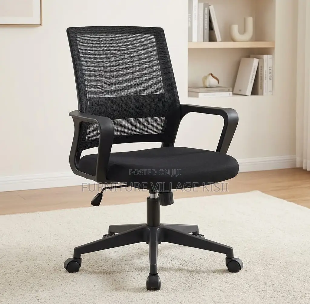 Office Chair; Black Mesh Office Chair
