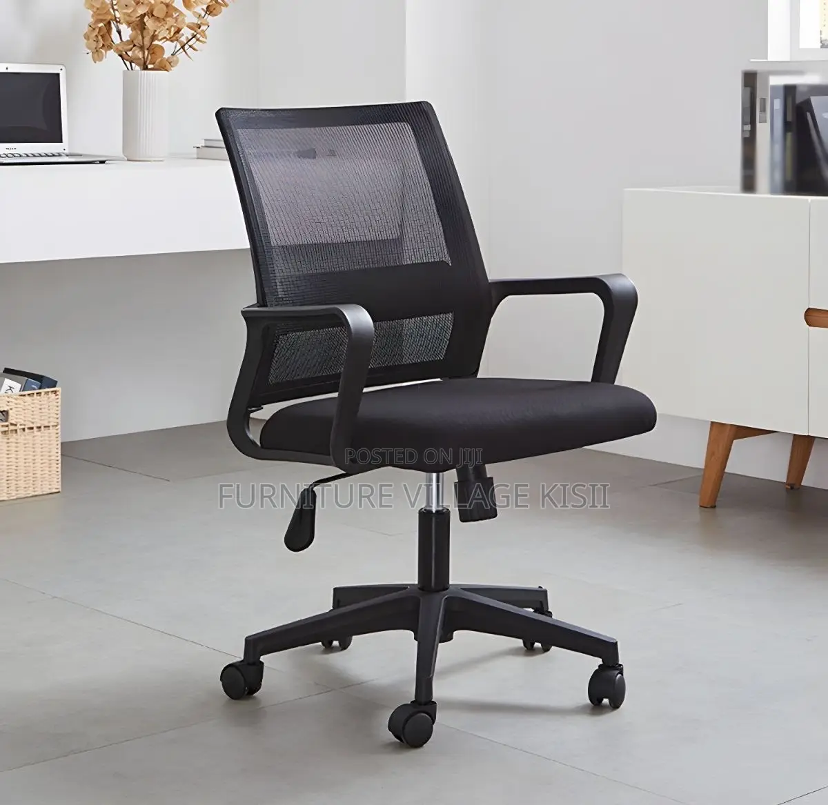Office Chair; Black Mesh Office Chair