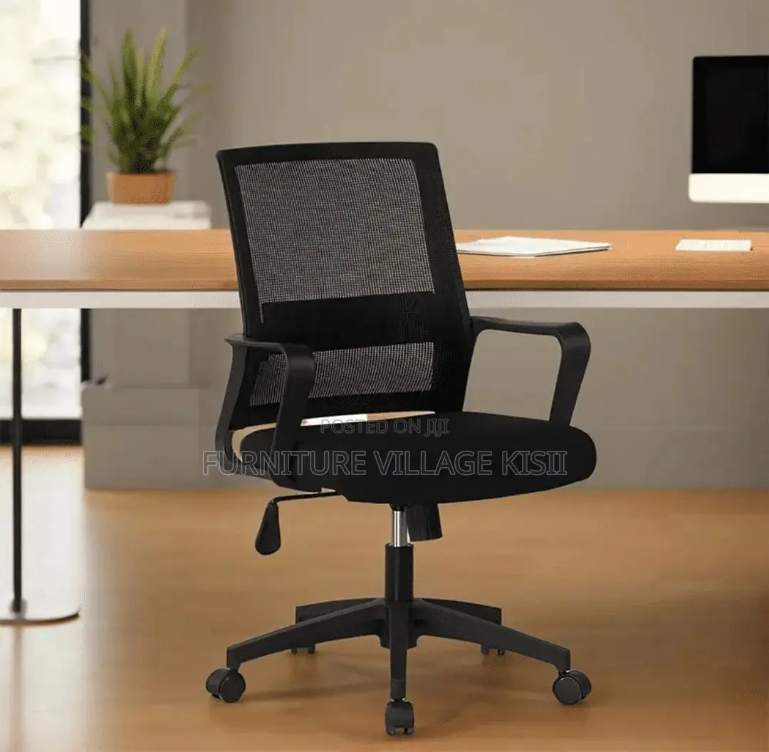 Office Chair; Black Mesh Office Chair